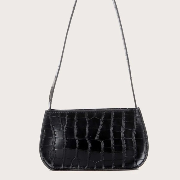 3 for $25⚡️SHEIN Black Croc Embossed Baguette Bag - Picture 8 of 8